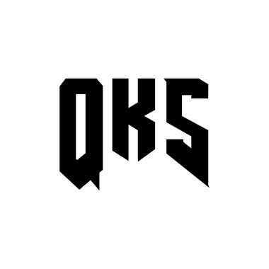 Teknoloji şirketi için QKS harf logosu tasarımı. QKS logo tasarımı siyah ve beyaz renk kombinasyonu. QKS logosu, QKS vektörü, QKS tasarımı, QKS simgesi, QKS alfabesi. QKS tipografi logosu tasarımı