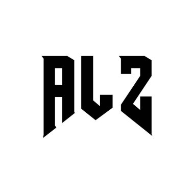 Teknoloji şirketi için ALZ harf logosu tasarımı. ALZ logo tasarımı siyah ve beyaz renk kombinasyonu. ALZ logosu, ALZ vektörü, ALZ tasarımı, ALZ simgesi, ALZ alfabesi. ALZ tipografi logosu tasarımı.