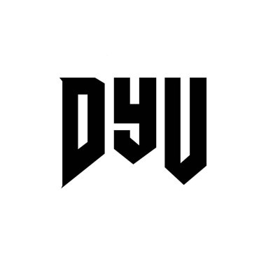 Teknoloji şirketi için Dyu Harf Logosu Tasarımı. Dyu logosu siyah-beyaz renk kombinasyonu tasarladı. Dyu logosu, Dyu vektörü, Dyu tasarımı, Dyu simgesi, Dyu alfabesi. DYU tipografi logosu tasarımı