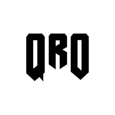 Teknoloji şirketi için QRO harf logosu tasarımı. QRO logo tasarımı siyah ve beyaz renk kombinasyonu. QRO logosu, QRO vektörü, QRO tasarımı, QRO simgesi, QRO alfabesi. QRO tipografi logosu tasarımı