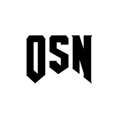 Teknoloji şirketi için OSN harf logosu tasarımı. OSN logo tasarımı siyah ve beyaz renk kombinasyonu. OSN logosu, OSN vektörü, OSN tasarımı, OSN simgesi, OSN alfabesi. OSN tipografi logosu tasarımı
