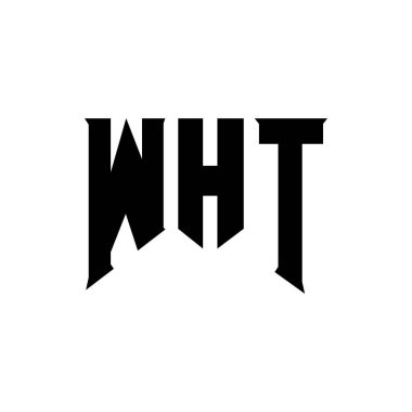Teknoloji şirketi için hangi mektup logosu tasarımı. Hangi logo siyah-beyaz renk kombinasyonu tasarladı. WHT logosu, WHT vektörü, WHT tasarımı, WHT simgesi, WHT alfabesi. WHT tipografi logosu tasarımı