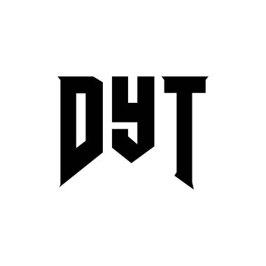 Teknoloji şirketi için DYT mektup logosu tasarımı. DYT logo tasarımı siyah ve beyaz renk kombinasyonu. DYT logosu, DYT vektörü, DYT tasarımı, DYT simgesi, DYT alfabesi. DYT tipografi logosu tasarımı