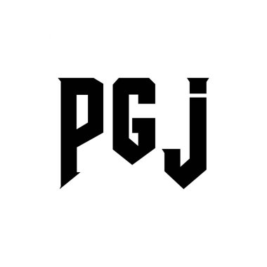 Teknoloji şirketi için PGJ mektup logosu tasarımı. PGJ logo tasarımı siyah ve beyaz renk kombinasyonu. PGJ logosu, PGJ vektörü, PGJ tasarımı, PGJ simgesi, PGJ alfabesi. PGJ tipografi logosu tasarımı