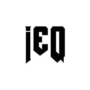 Teknoloji şirketi için IEQ mektup logosu tasarımı. IEQ logo tasarımı siyah ve beyaz renk kombinasyonu. IEQ logosu, IEQ vektörü, IEQ tasarımı, IEQ simgesi, IEQ alfabesi. IEQ tipografi logosu tasarımı