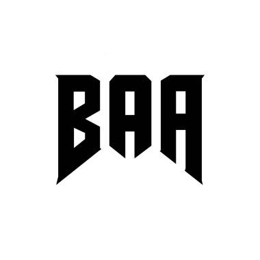BAA teknoloji şirketi için mektup logosu tasarımı. BAA logo tasarımı siyah-beyaz renk kombinasyonu. BAA logosu, BAA vektörü, BAA tasarımı, BAA simgesi, BAA alfabesi. BAA tipografi logosu tasarımı.