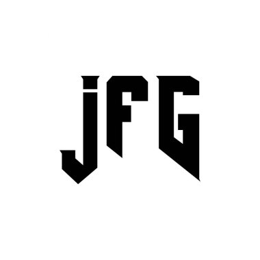 JFG letter logo design for technology company. JFG logo design black and white color combination. JFG logo, JFG vector, JFG design, JFG icon, JFG alphabet. JFG typography logo design clipart