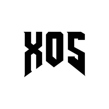 Teknoloji şirketi için XOS harf logosu tasarımı. XOS logosu siyah ve beyaz renk kombinasyonu tasarladı. XOS logosu, XOS vektörü, XOS dizaynı, XOS simgesi, XOS alfabesi. XOS tipografi logosu tasarımı