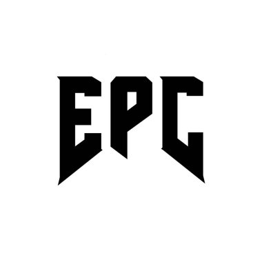 Teknoloji şirketi için EPC mektup logosu tasarımı. EPC logo tasarımı siyah ve beyaz renk kombinasyonu. EPC logosu, EPC vektörü, EPC tasarımı, EPC simgesi, EPC alfabesi. EPC tipografi logosu tasarımı