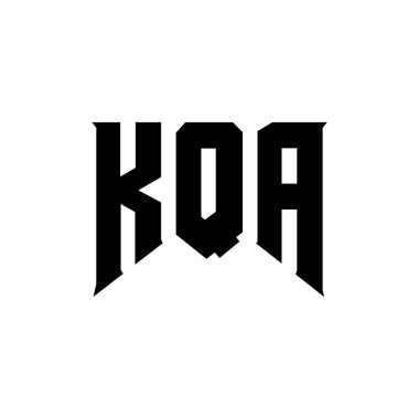Teknoloji şirketi için KQA mektup logosu tasarımı. KQA logo tasarımı siyah ve beyaz renk kombinasyonu. KQA logosu, KQA vektörü, KQA tasarımı, KQA simgesi, KQA alfabesi. KQA tipografi logosu tasarımı