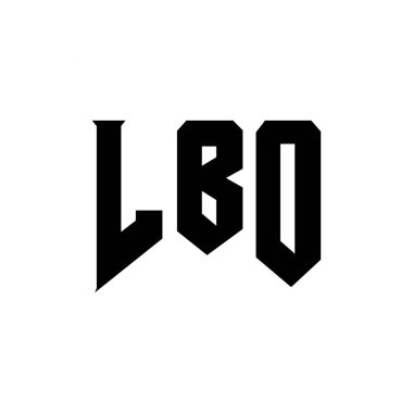 Teknoloji şirketi için LBO harf logosu tasarımı. LBO logo tasarımı siyah ve beyaz renk kombinasyonu. LBO logosu, LBO vektörü, LBO tasarımı, LBO simgesi, LBO alfabesi. LBO tipografi logosu tasarımı