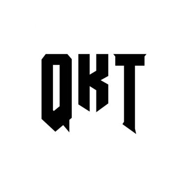 Teknoloji şirketi için QKT harf logosu tasarımı. QKT logo tasarımı siyah ve beyaz renk kombinasyonu. QKT logosu, QKT vektörü, QKT tasarımı, QKT simgesi, QKT alfabesi. QKT tipografi logosu tasarımı