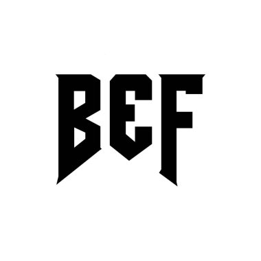 Teknoloji şirketi için BEF mektup logosu tasarımı. BEF logosu siyah-beyaz renk kombinasyonu tasarladı. BEF logosu, BEF vektörü, BEF tasarımı, BEF simgesi, BEF alfabesi. BEF tipografi logosu tasarımı.