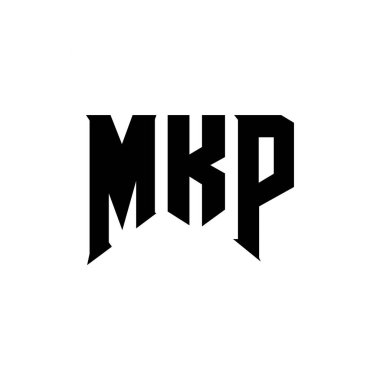 Teknoloji şirketi için MKP harf logosu tasarımı. MKP logo tasarımı siyah ve beyaz renk kombinasyonu. MKP logosu, MKP vektörü, MKP tasarımı, MKP simgesi, MKP alfabesi. MKP tipografi logosu tasarımı
