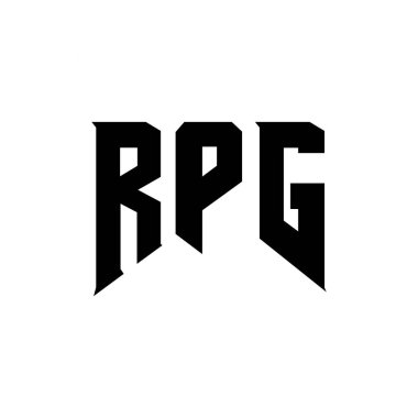 Teknoloji şirketi için RPG harf logosu tasarımı. RPG logo tasarımı siyah beyaz renk kombinasyonu. RPG logosu, RPG vektörü, RPG tasarımı, RPG simgesi, RPG alfabesi. RPG tipografi logo tasarımı