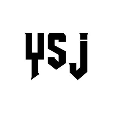 Teknoloji şirketi için YSJ mektup logosu tasarımı. YSJ logo tasarımı siyah ve beyaz renk kombinasyonu. YSJ logosu, YSJ vektörü, YSJ tasarımı, YSJ simgesi, YSJ alfabesi. YSJ tipografi logosu tasarımı