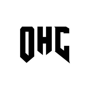 Teknoloji şirketi için OHC harf logosu tasarımı. OHC logo tasarımı siyah ve beyaz renk kombinasyonu. OHC logosu, OHC vektörü, OHC tasarımı, OHC simgesi, OHC alfabesi. OHC tipografi logosu tasarımı