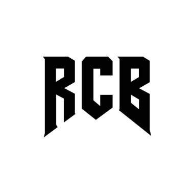 RCB letter logo design for technology company. RCB logo design black and white color combination. RCB logo, RCB vector, RCB design, RCB icon, RCB alphabet. RCB typography logo design clipart