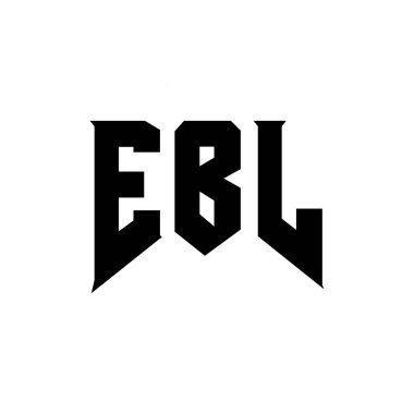Teknoloji şirketi için EBL harf logosu tasarımı. EBL logo tasarımı siyah ve beyaz renk kombinasyonu. EBL logosu, EBL vektörü, EBL tasarımı, EBL simgesi, EBL alfabesi. EBL tipografi logosu tasarımı