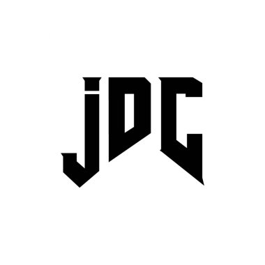 JDC letter logo design for technology company. JDC logo design black and white color combination. JDC logo, JDC vector, JDC design, JDC icon, JDC alphabet. JDC typography logo design clipart