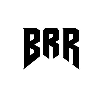 Teknoloji şirketi için BRR harf logosu tasarımı. BRR logo tasarımı siyah ve beyaz renk kombinasyonu. BRR logosu, BRR vektörü, BRR dizaynı, BRR simgesi, BRR alfabesi. BRR tipografi logosu tasarımı.