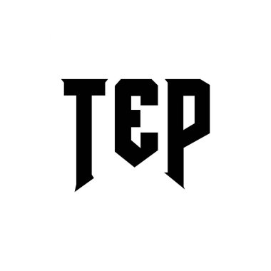 Teknoloji şirketi için TEP harf logosu tasarımı. TEP logosu siyah ve beyaz renk kombinasyonu tasarladı. TEP logosu, TEP vektörü, TEP tasarımı, TEP simgesi, TEP alfabesi. TEP tipografi logosu tasarımı