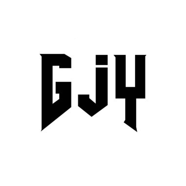 Teknoloji şirketi için GJY harf logosu tasarımı. GJY logo tasarımı siyah ve beyaz renk kombinasyonu. GJY logosu, GJY vektörü, GJY tasarımı, GJY simgesi, GJY alfabesi. GJY tipografi logosu tasarımı