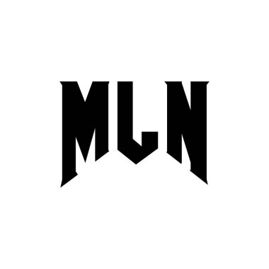 Teknoloji şirketi için MLN harf logosu tasarımı. MLN logo tasarımı siyah ve beyaz renk kombinasyonu. MLN logosu, MLN vektörü, MLN tasarımı, MLN simgesi, MLN alfabesi. MLN tipografi logosu tasarımı
