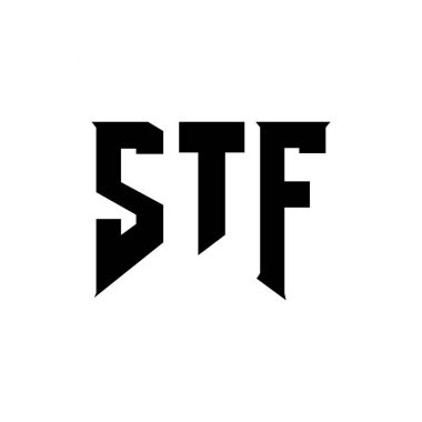 Teknoloji şirketi için STF mektup logosu tasarımı. STF logosu siyah ve beyaz renk kombinasyonu tasarladı. STF logosu, STF vektörü, STF tasarımı, STF simgesi, STF alfabesi. STF tipografi logosu tasarımı