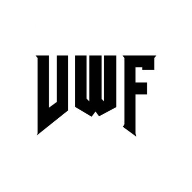 Teknoloji şirketi için VWF mektup logosu tasarımı. VWF logo tasarımı siyah ve beyaz renk kombinasyonu. VWF logosu, VWF vektörü, VWF tasarımı, VWF simgesi, VWF alfabesi. VWF tipografi logosu tasarımı