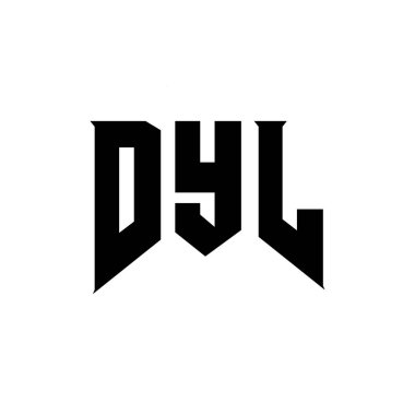 Teknoloji şirketi için DYL harf logosu tasarımı. DYL logo tasarımı siyah ve beyaz renk kombinasyonu. DYL logosu, DYL vektörü, DYL tasarımı, DYL simgesi, DYL alfabesi. DYL tipografi logosu tasarımı