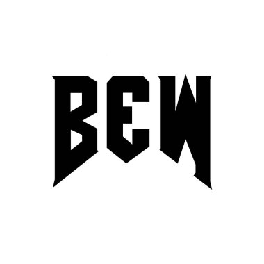 Teknoloji şirketi için BEW mektup logosu tasarımı. BEW logosu siyah-beyaz renk kombinasyonu tasarladı. BEW logosu, BEW vektörü, BEW tasarımı, BEW simgesi, BEW alfabesi. BEW tipografi logosu tasarımı.