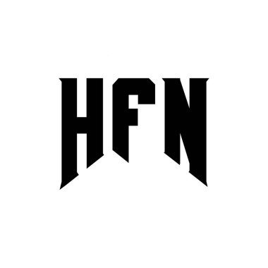 Teknoloji şirketi için HFN harf logosu tasarımı. HFN logo tasarımı siyah ve beyaz renk kombinasyonu. HFN logosu, HFN vektörü, HFN tasarımı, HFN simgesi, HFN alfabesi. HFN tipografi logosu tasarımı