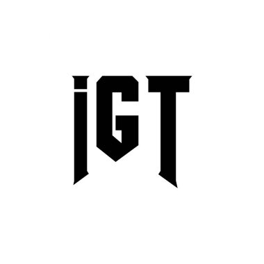 Teknoloji şirketi için IGT mektup logosu tasarımı. IGT logo tasarımı siyah ve beyaz renk kombinasyonu. IGT logosu, IGT vektörü, IGT tasarımı, IGT simgesi, IGT alfabesi. IGT tipografi logosu tasarımı