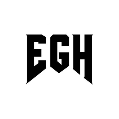 Teknoloji şirketi için EGH mektup logosu tasarımı. EGH logo tasarımı siyah ve beyaz renk kombinasyonu. EGH logosu, EGH vektörü, EGH tasarımı, EGH simgesi, EGH alfabesi. EGH tipografi logosu tasarımı