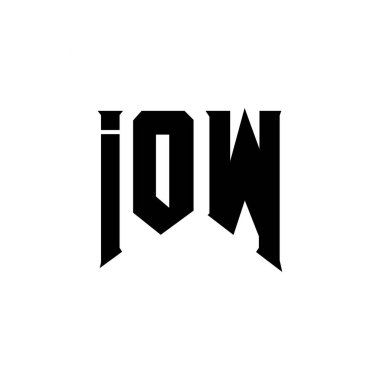 Teknoloji şirketi için IOW mektup logosu tasarımı. IOW logo tasarımı siyah ve beyaz renk kombinasyonu. IOW logosu, IOW vektörü, IOW tasarımı, IOW simgesi, IOW alfabesi. IOW tipografi logosu tasarımı