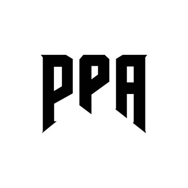 PPA teknoloji şirketi için mektup logosu tasarımı. PPA logo tasarımı siyah ve beyaz renk kombinasyonu. PPA logosu, PPA vektörü, PPA tasarımı, PPA simgesi, PPA alfabesi. PPA tipografi logosu tasarımı