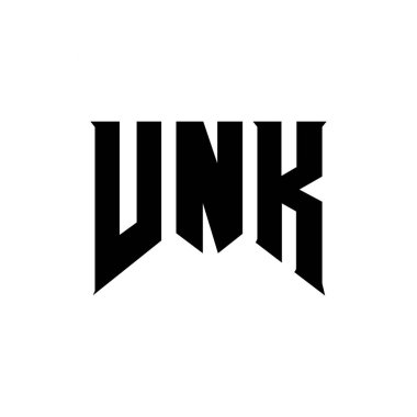 Teknoloji şirketi için VNK mektup logosu tasarımı. VNK logo tasarımı siyah-beyaz renk kombinasyonu. VNK logosu, VNK vektörü, VNK tasarımı, VNK simgesi, VNK alfabesi. VNK tipografi logosu tasarımı