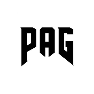 Teknoloji şirketi için PaG harf logosu tasarımı. PAG logo tasarımı siyah ve beyaz renk kombinasyonu. PAG logosu, PAG vektörü, PAG tasarımı, PAG simgesi, PAG alfabesi. PAG tipografi logosu tasarımı