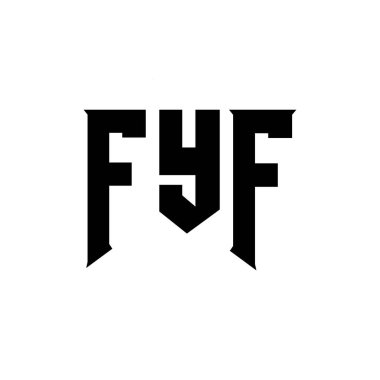 Teknoloji şirketi için FYF mektup logosu tasarımı. FYF logo tasarımı siyah ve beyaz renk kombinasyonu. FYF logosu, FYF vektörü, FYF tasarımı, FYF simgesi, FYF alfabesi. FYF tipografi logosu tasarımı