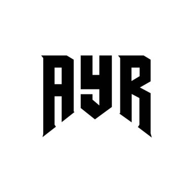 Teknoloji şirketi için AYR harf logosu tasarımı. AYR logo tasarımı siyah ve beyaz renk kombinasyonu. AYR logosu, AYR vektörü, AYR tasarımı, AYR simgesi, AYR alfabesi. AYR tipografi logosu tasarımı.
