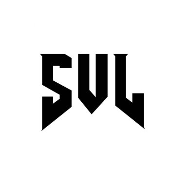 SVL letter logo design for technology company. SVL logo design black and white color combination. SVL logo, SVL vector, SVL design, SVL icon, SVL alphabet. SVL typography logo design clipart