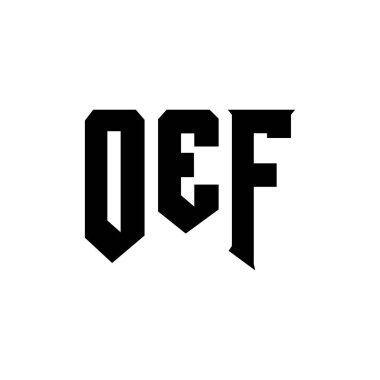 Teknoloji şirketi için OEF mektup logosu tasarımı. OEF logo tasarımı siyah ve beyaz renk kombinasyonu. OEF logosu, OEF vektörü, OEF tasarımı, OEF simgesi, OEF alfabesi. OEF tipografi logosu tasarımı