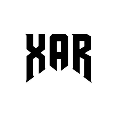 Teknoloji şirketi için XAR harf logosu tasarımı. XAR logo tasarımı siyah ve beyaz renk kombinasyonu. XAR logosu, XAR vektörü, XAR tasarımı, XAR simgesi, XAR alfabesi. XAR tipografi logosu tasarımı