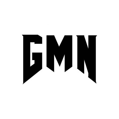 Teknoloji şirketi için GMN harf logosu tasarımı. GMN logo tasarımı siyah ve beyaz renk kombinasyonu. GMN logosu, GMN vektörü, GMN tasarımı, GMN simgesi, GMN alfabesi. GMN tipografi logosu tasarımı