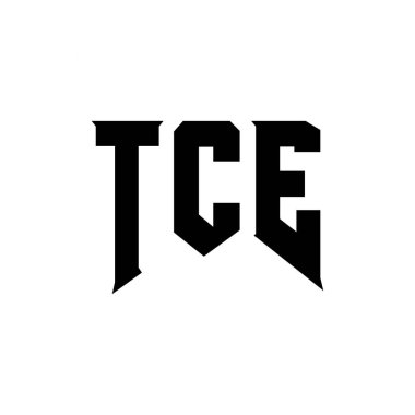 Teknoloji şirketi için TCE mektup logosu tasarımı. TCE logo tasarımı siyah ve beyaz renk kombinasyonu. TCE logosu, TCE vektörü, TCE tasarımı, TCE simgesi, TCE alfabesi. TCE tipografi logosu tasarımı