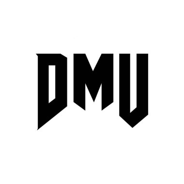 Teknoloji şirketi için DMU mektup logosu tasarımı. DMU logosu siyah-beyaz renk kombinasyonu tasarladı. DMU logosu, DMU vektörü, DMU tasarımı, DMU simgesi, DMU alfabesi. DMU tipografi logosu tasarımı