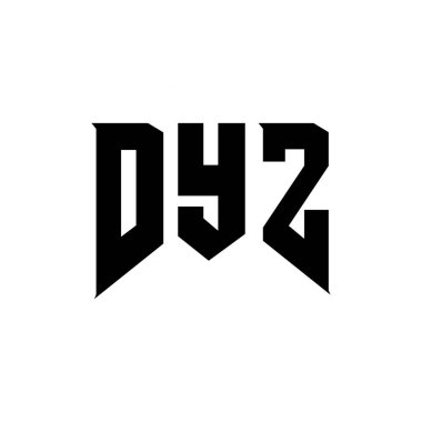Teknoloji şirketi için DYZ harf logosu tasarımı. DYZ logo tasarımı siyah ve beyaz renk kombinasyonu. DYZ logosu, DYZ vektörü, DYZ tasarımı, DYZ simgesi, DYZ alfabesi. DYZ tipografi logosu tasarımı