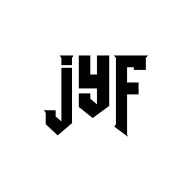 Teknoloji şirketi için JYF mektup logosu tasarımı. JYF logo tasarımı siyah ve beyaz renk kombinasyonu. JYF logosu, JYF vektörü, JYF tasarımı, JYF simgesi, JYF alfabesi. JYF tipografi logosu tasarımı