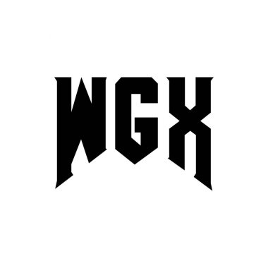 Teknoloji şirketi için WGX mektup logosu tasarımı. WGX logo tasarımı siyah ve beyaz renk kombinasyonu. WGX logosu, WGX vektörü, WGX tasarımı, WGX simgesi, WGX alfabesi. WGX tipografi logosu tasarımı